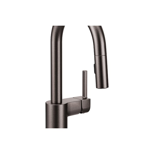 One-Handle Pulldown Bar Faucet Black Stainless